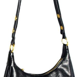 Waxed Leather Crossbody Bag For Women Small Vintage Crescent Hobo Purse